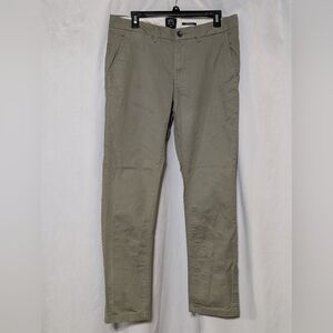 Ben Sherman Stretch Slim Fit Gray/Green Chino Pants Trousers Size 34x32